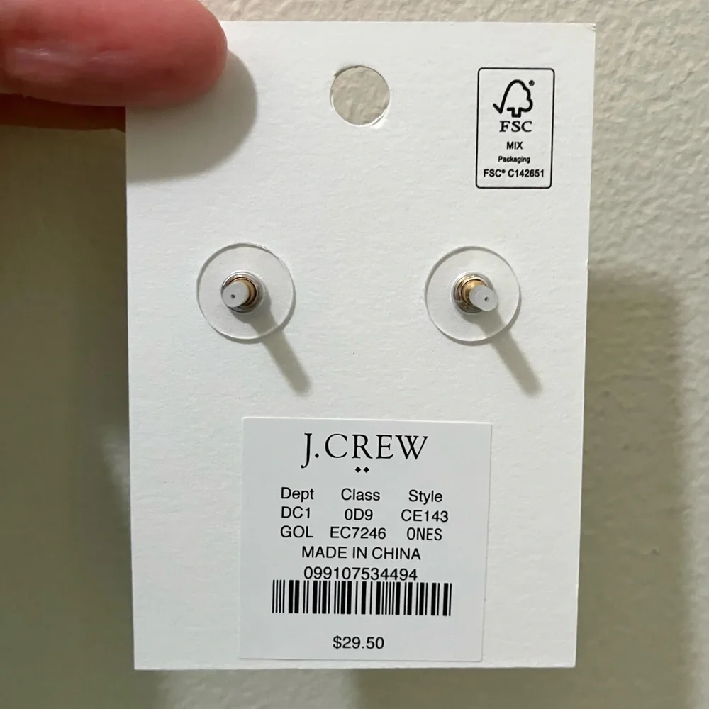 NWT J. Crew Pavé Puffy Heart Bauble Earrings Preppy Pave Crystal Gold Factory OS